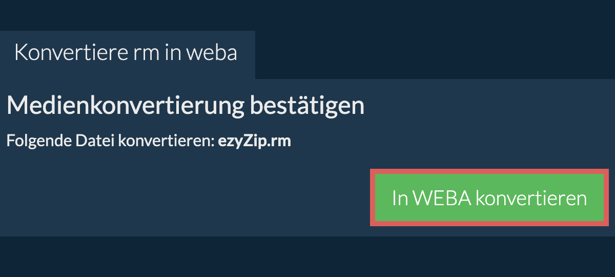 In WEBA konvertieren