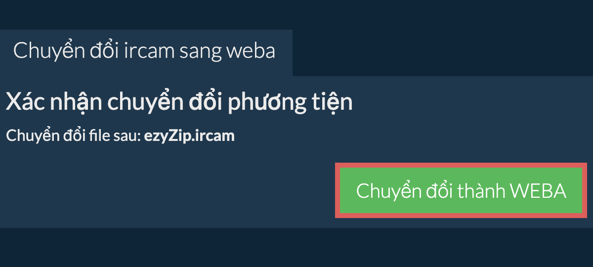 Chuyển đổi thành WEBA