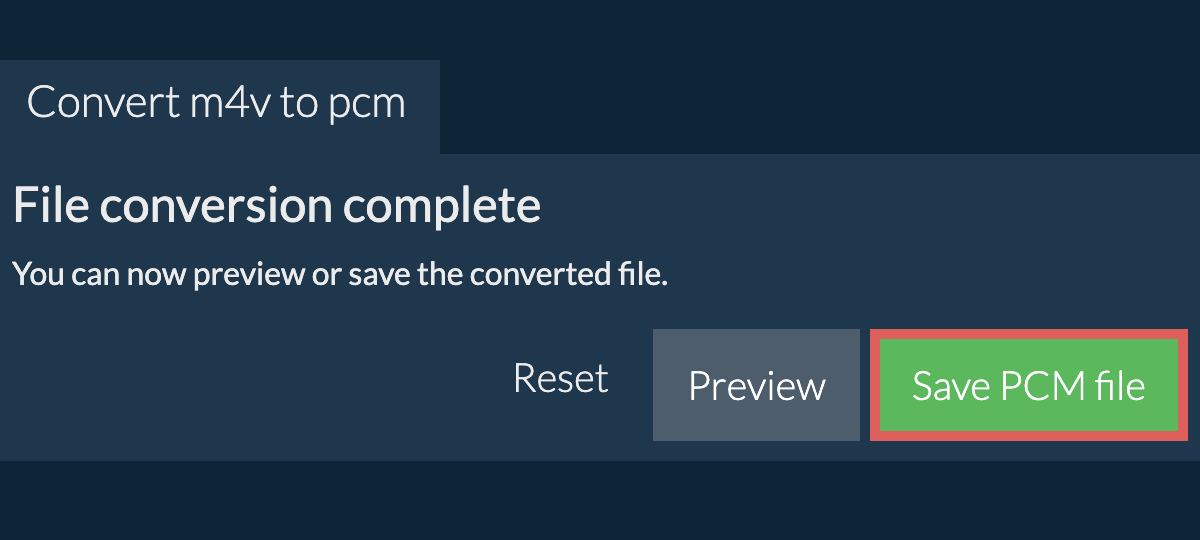 Convert to PCM