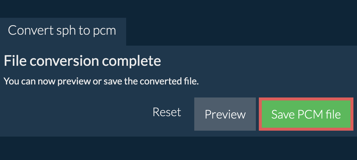 Convert to PCM