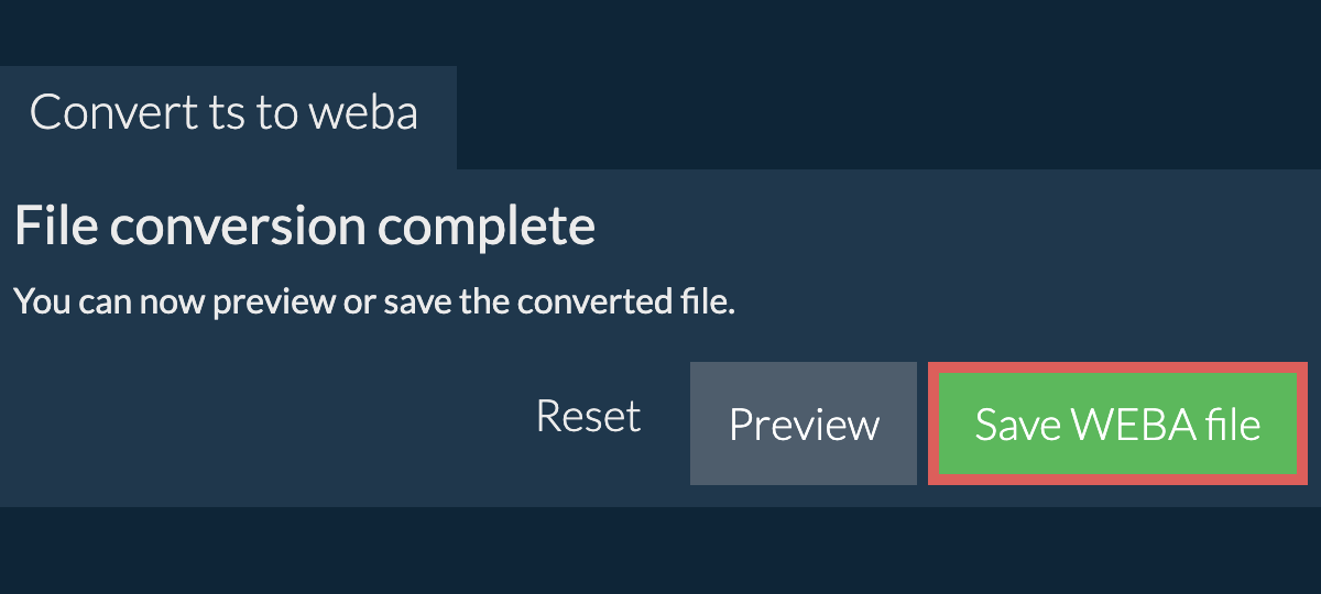 Convert to WEBA