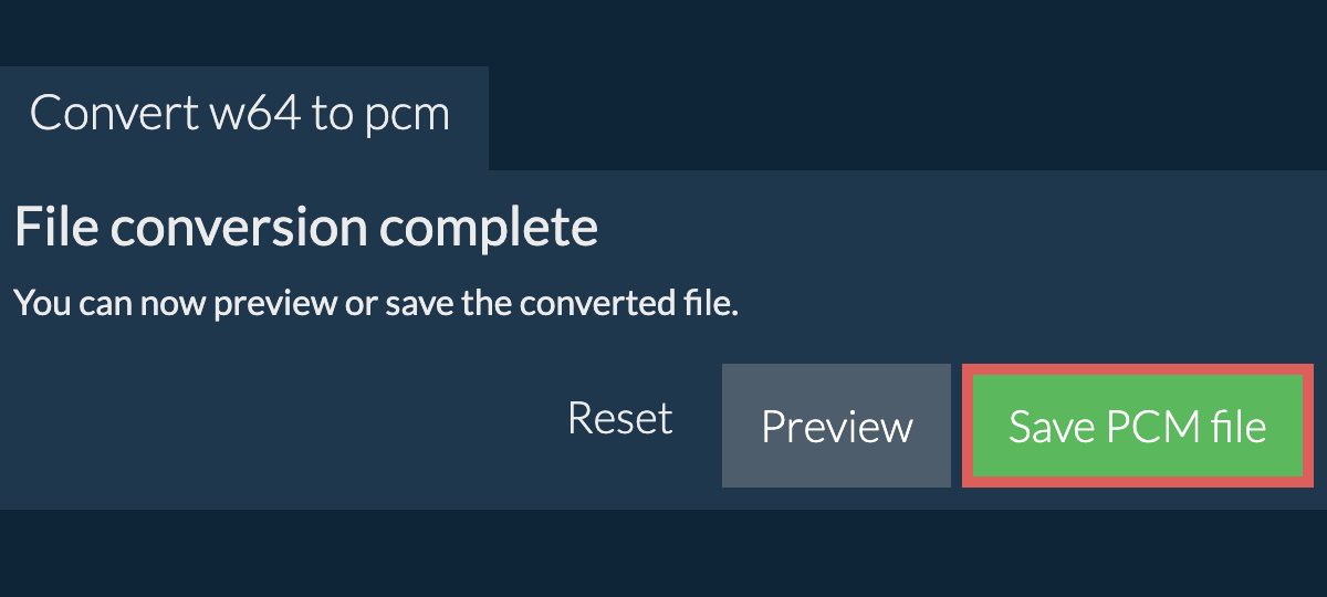 Convert to PCM