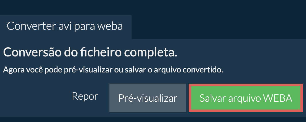 Converter em WEBA