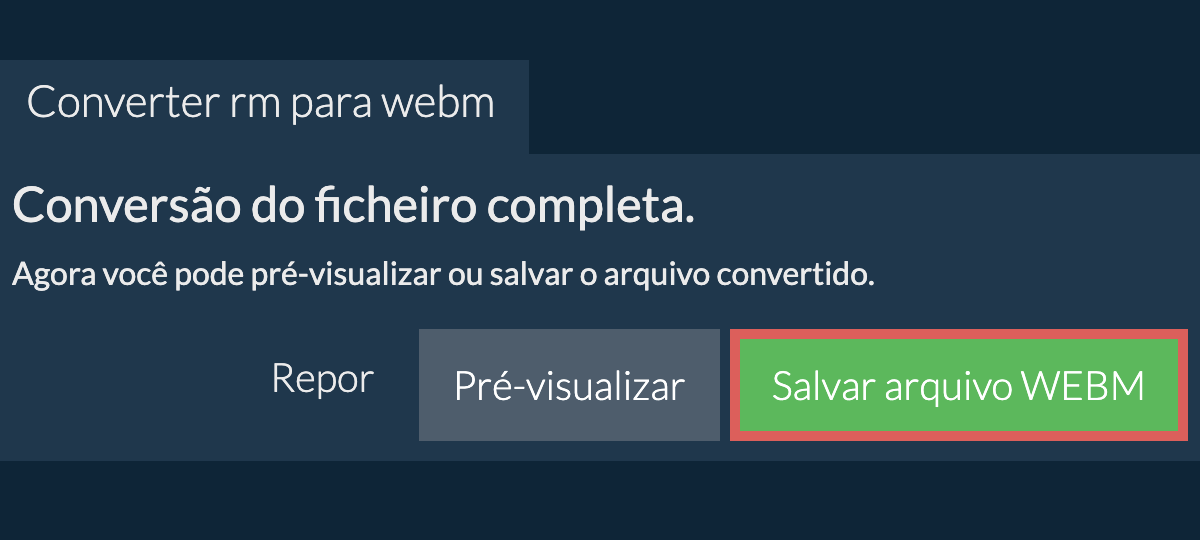 Converter em WEBM