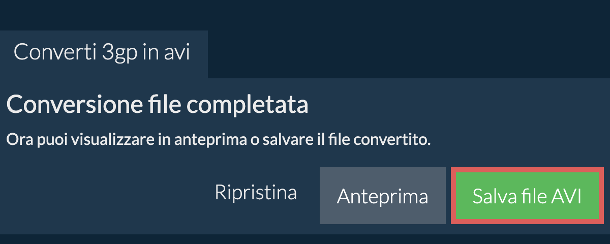 Converti in AVI