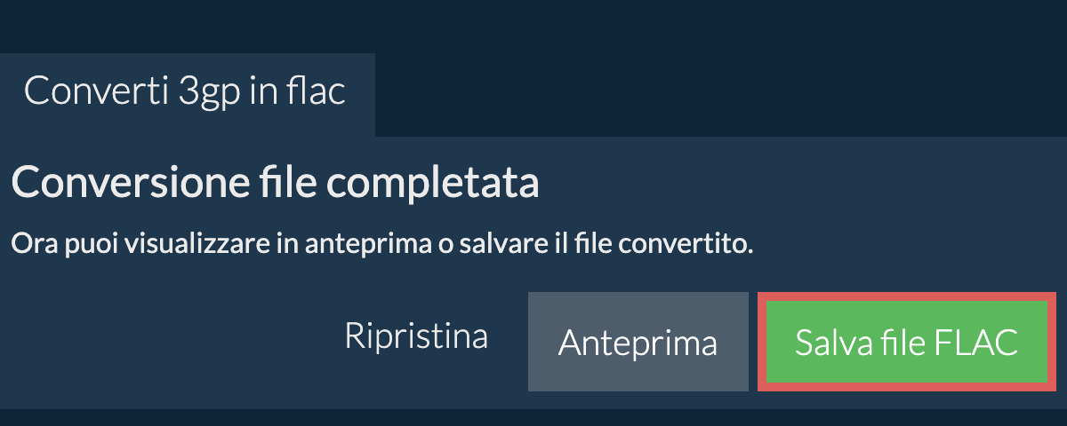 Converti in FLAC