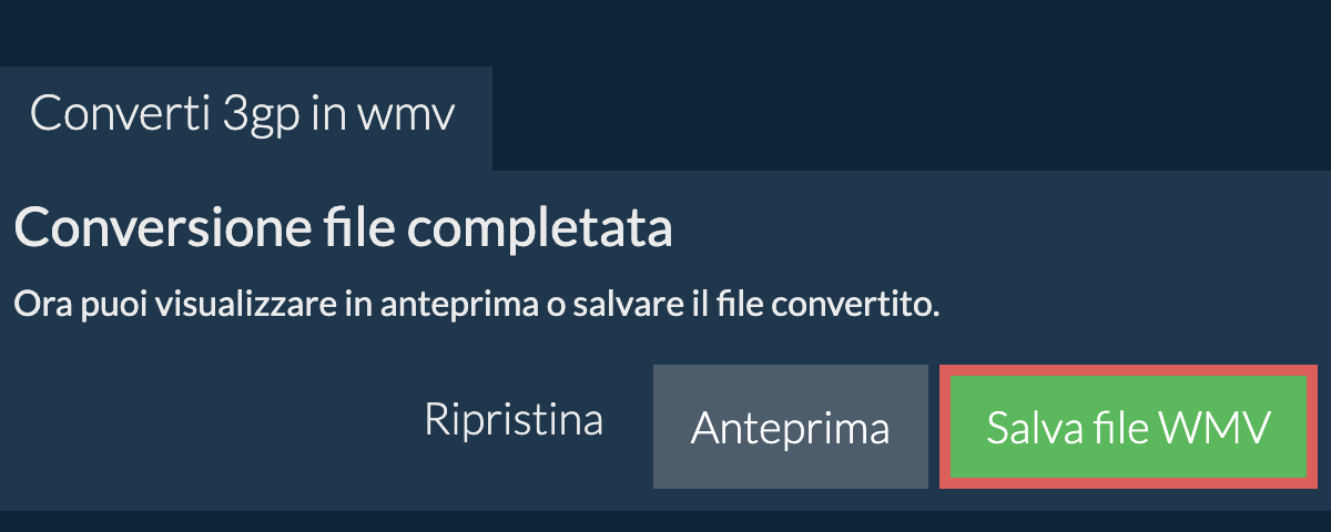 Converti in WMV