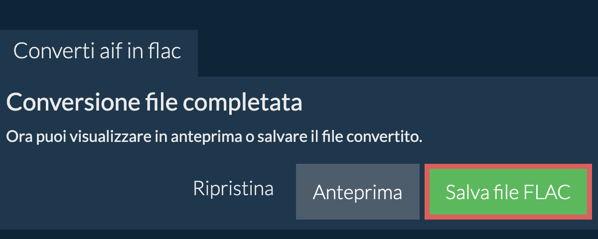 Converti in FLAC