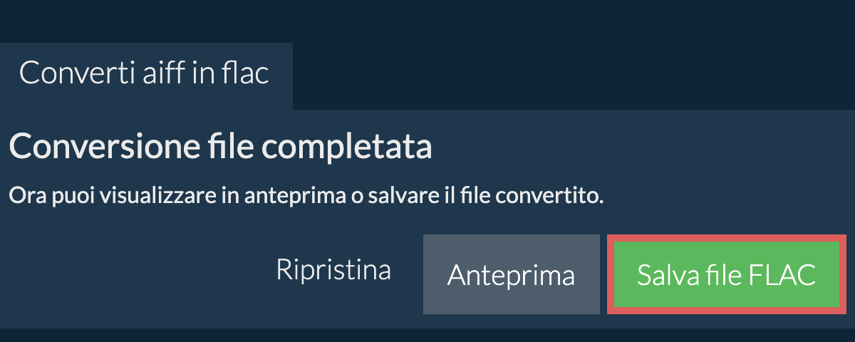 Converti in FLAC