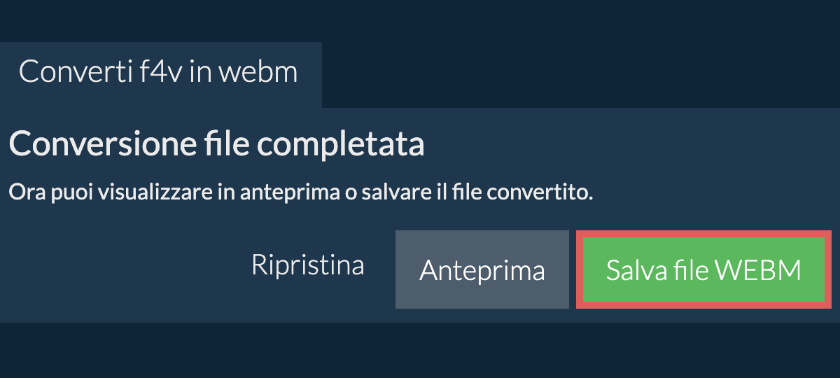 Converti in WEBM