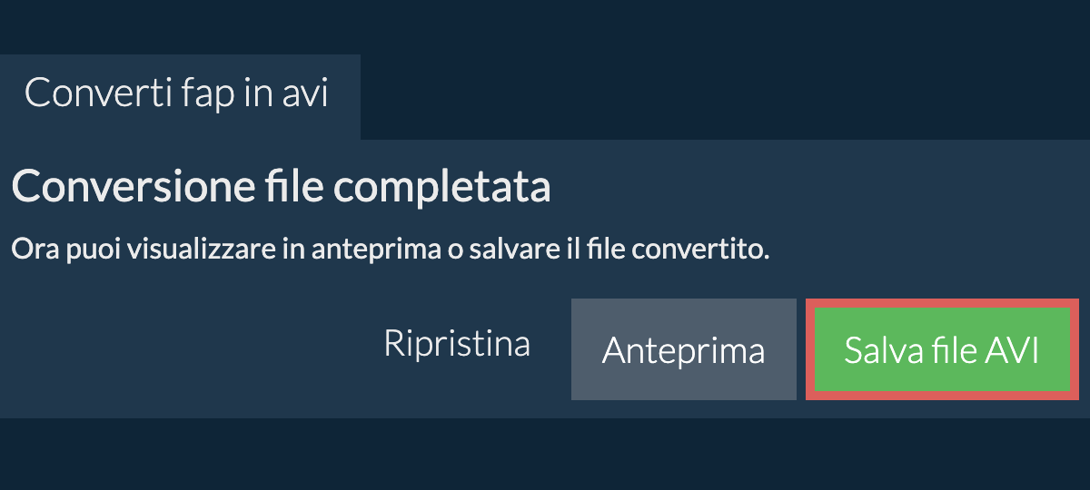 Converti in AVI