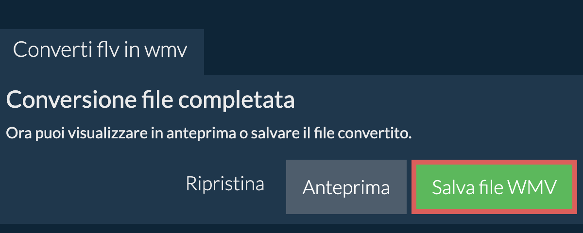 Converti in WMV