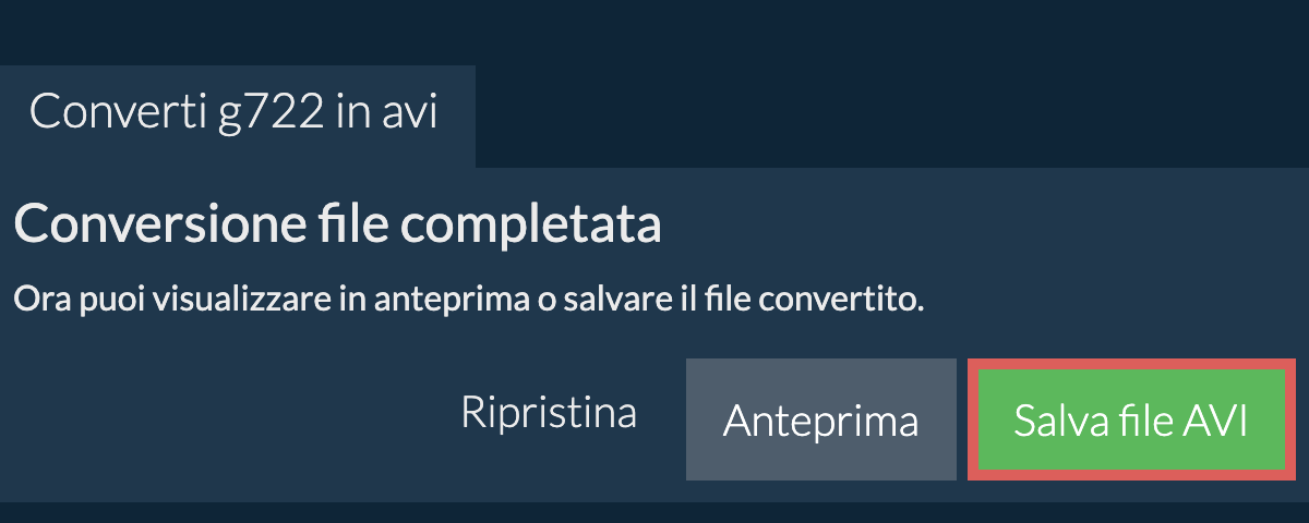 Converti in AVI