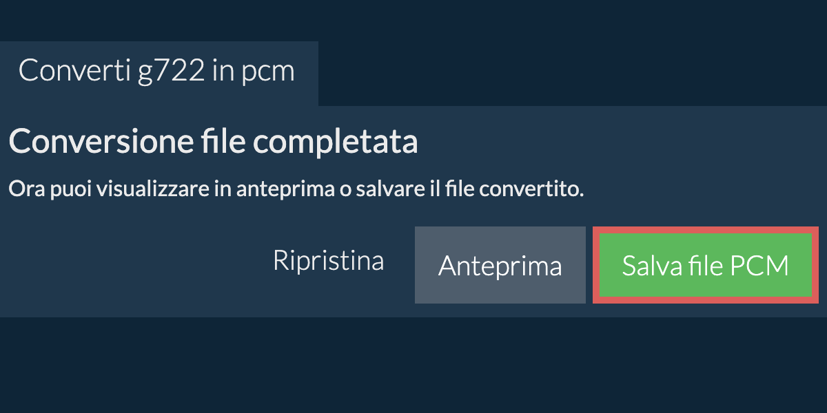 Converti in PCM