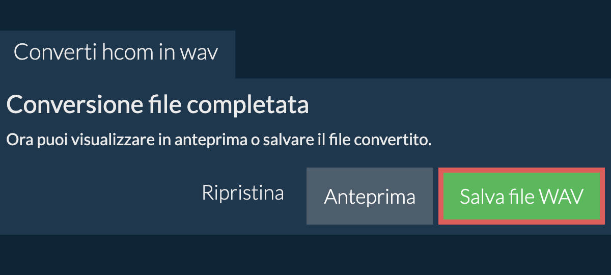 Converti in WAV