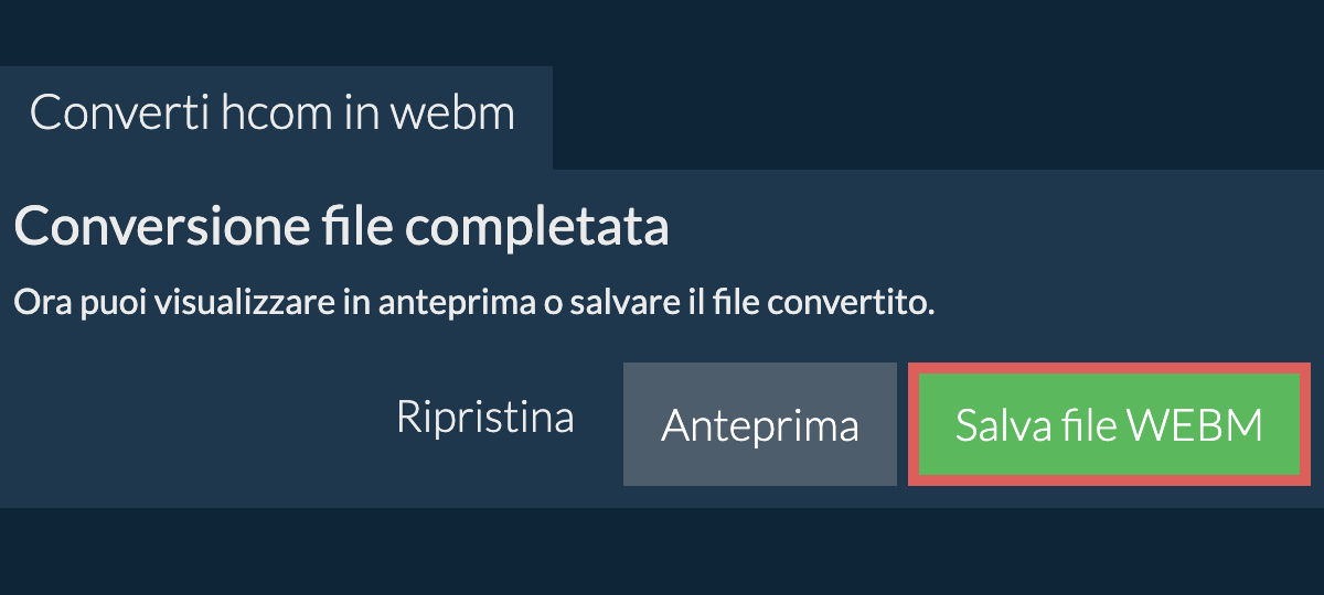 Converti in WEBM