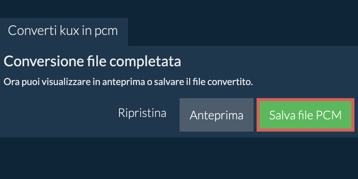 Converti in PCM