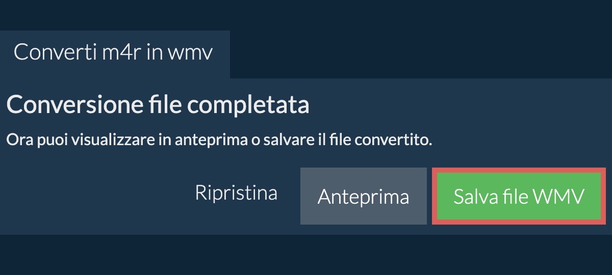 Converti in WMV