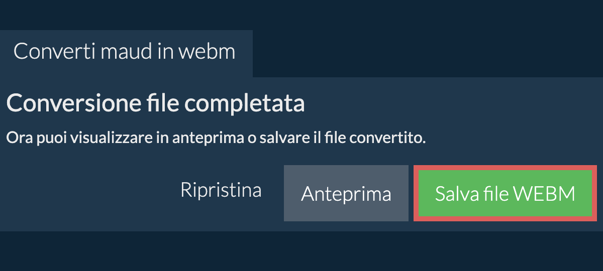 Converti in WEBM