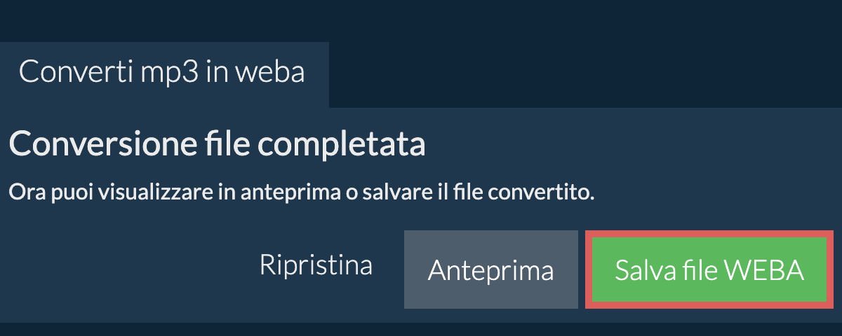 Converti in WEBA