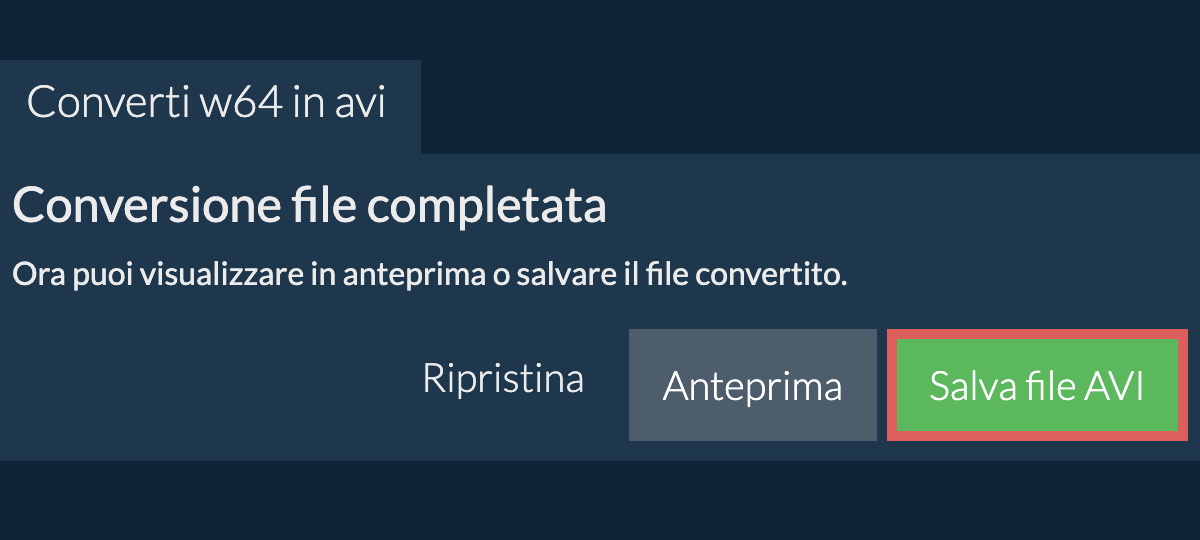 Converti in AVI