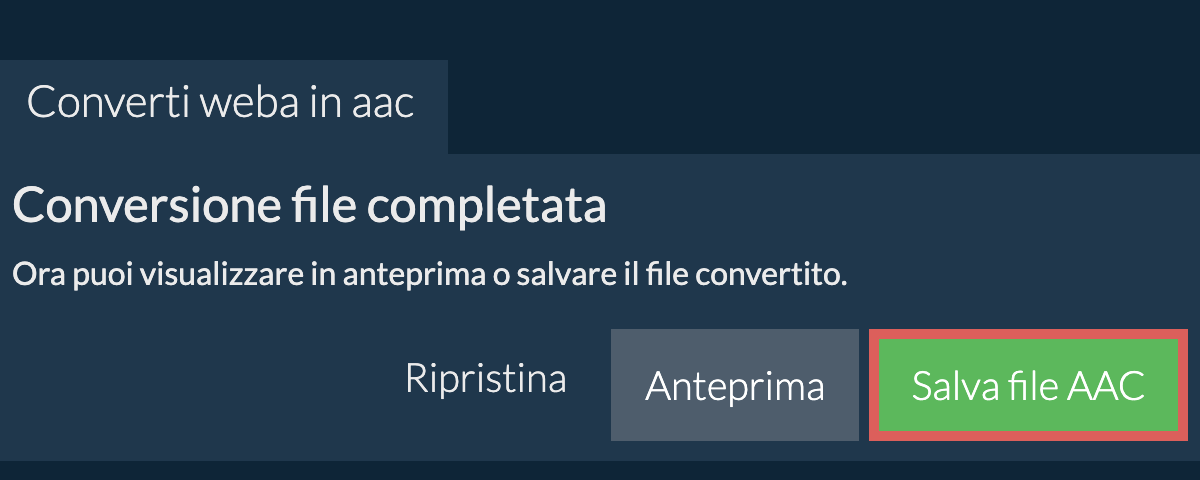 Converti in AAC