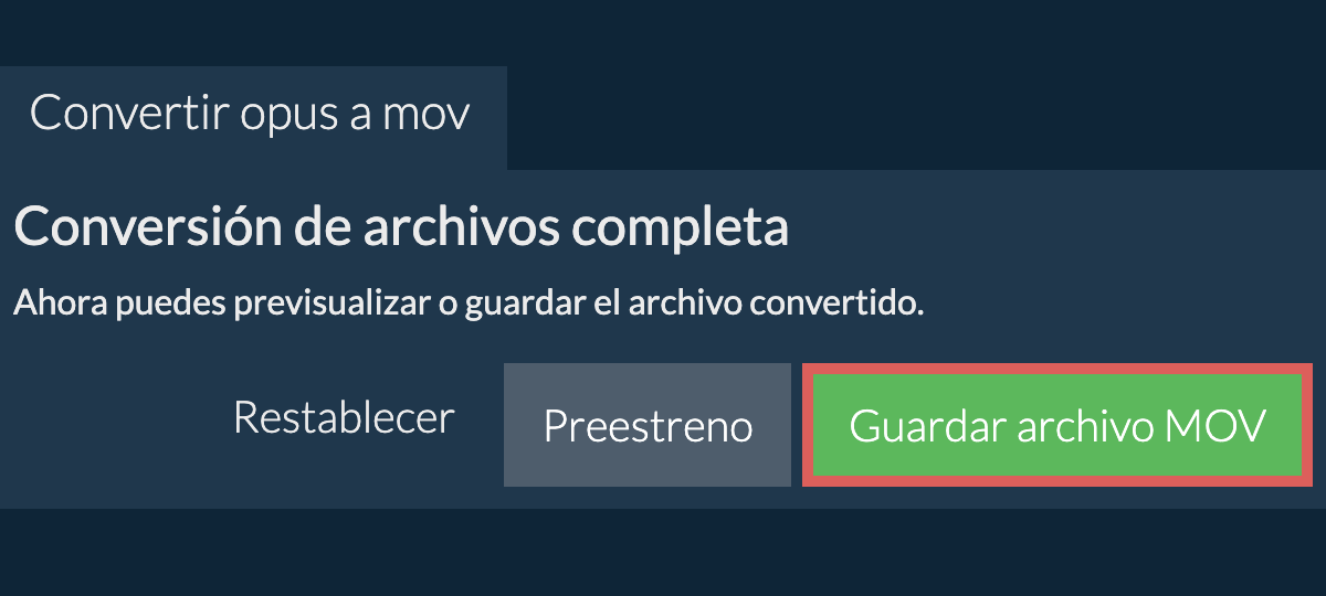 Convertir a MOV