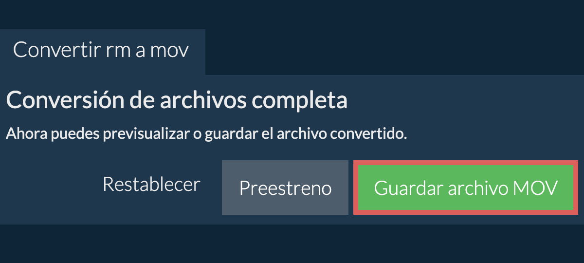 Convertir a MOV