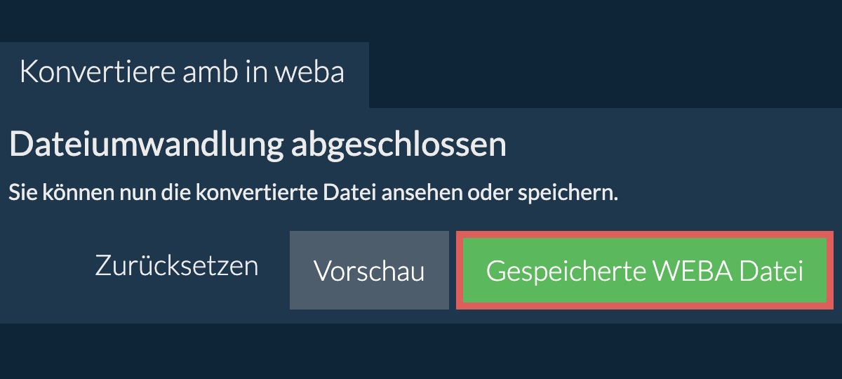 In WEBA konvertieren