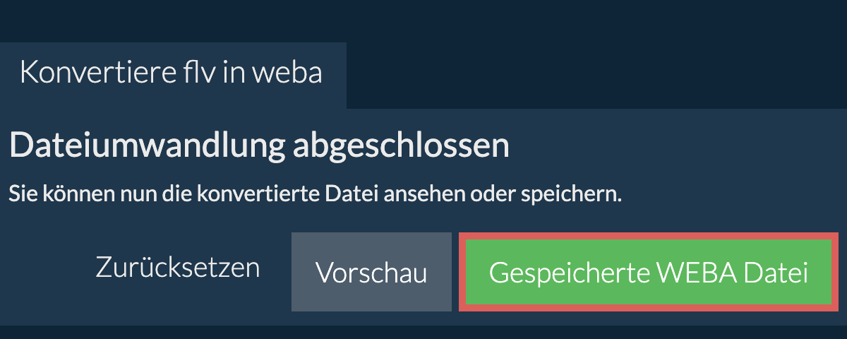 In WEBA konvertieren