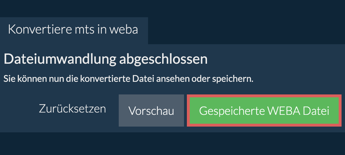 In WEBA konvertieren