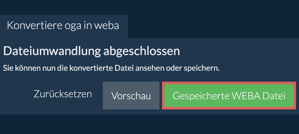 In WEBA konvertieren