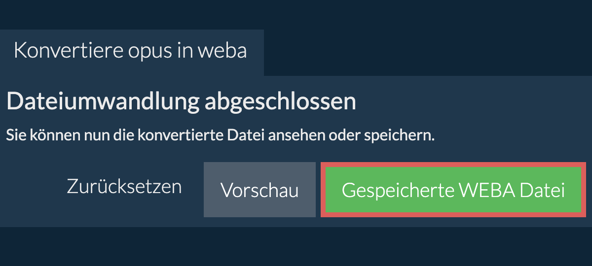 In WEBA konvertieren