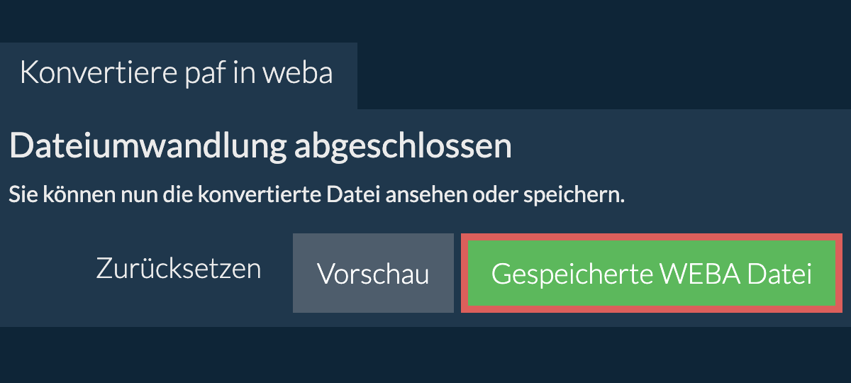 In WEBA konvertieren