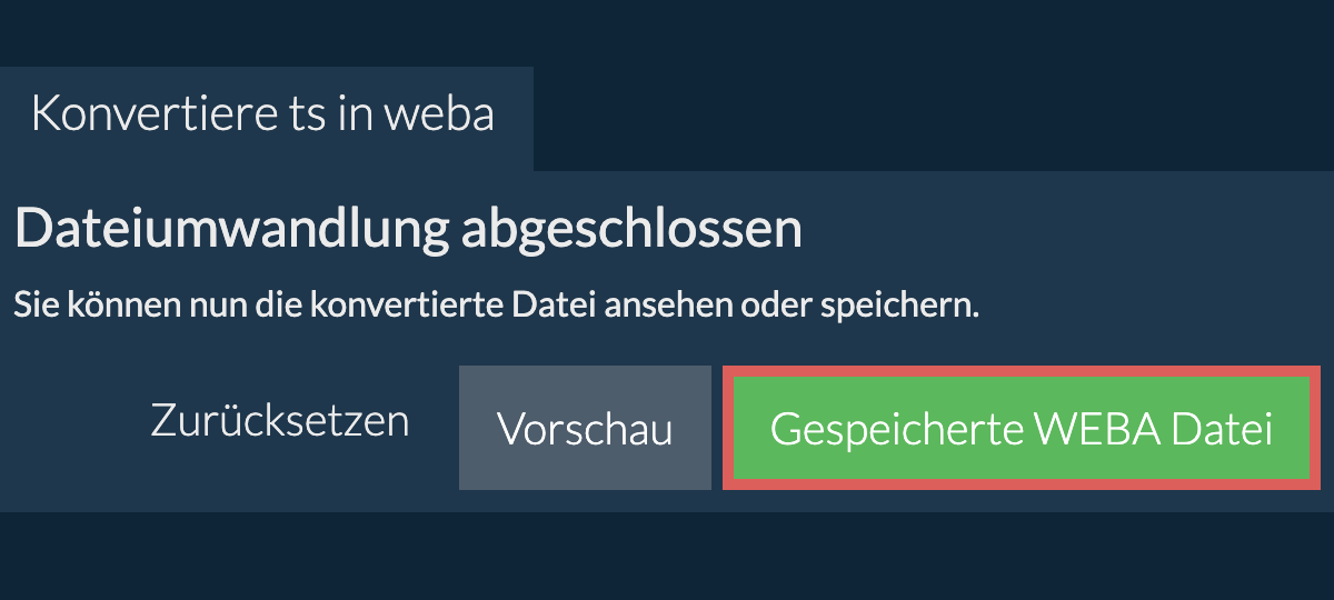In WEBA konvertieren