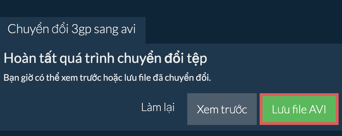 Chuyển đổi thành AVI