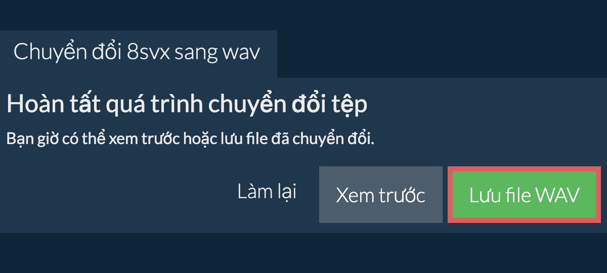 Chuyển đổi thành WAV