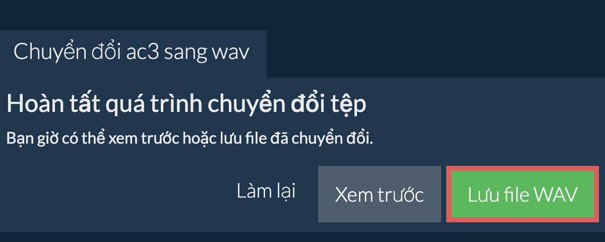 Chuyển đổi thành WAV