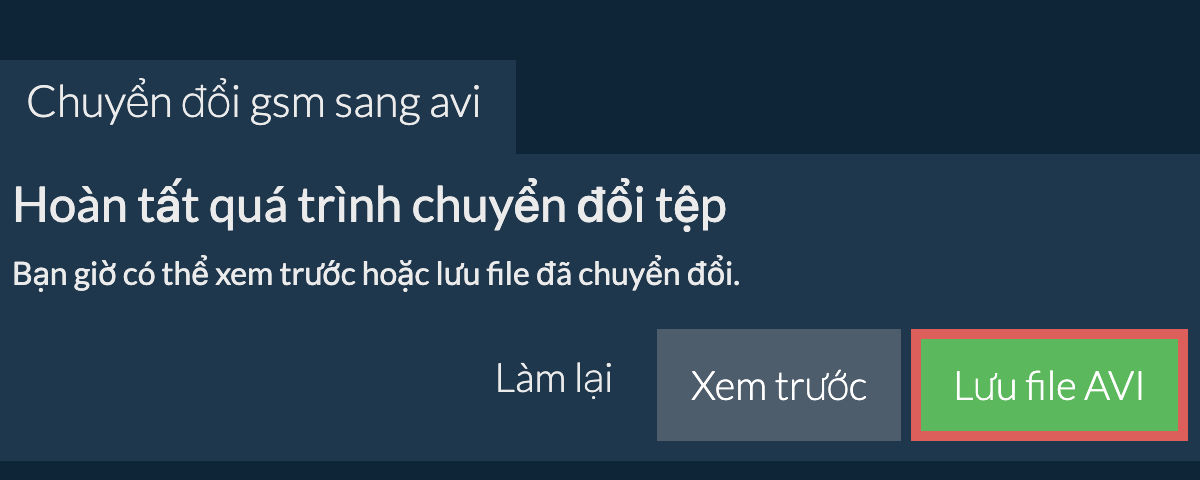 Chuyển đổi thành AVI