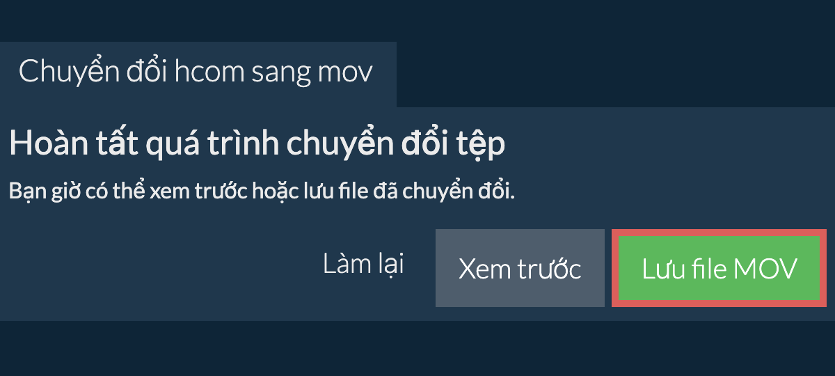 Chuyển đổi thành MOV