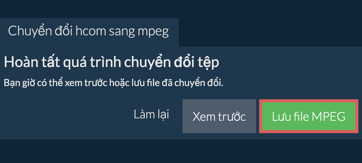 Chuyển đổi thành MPEG