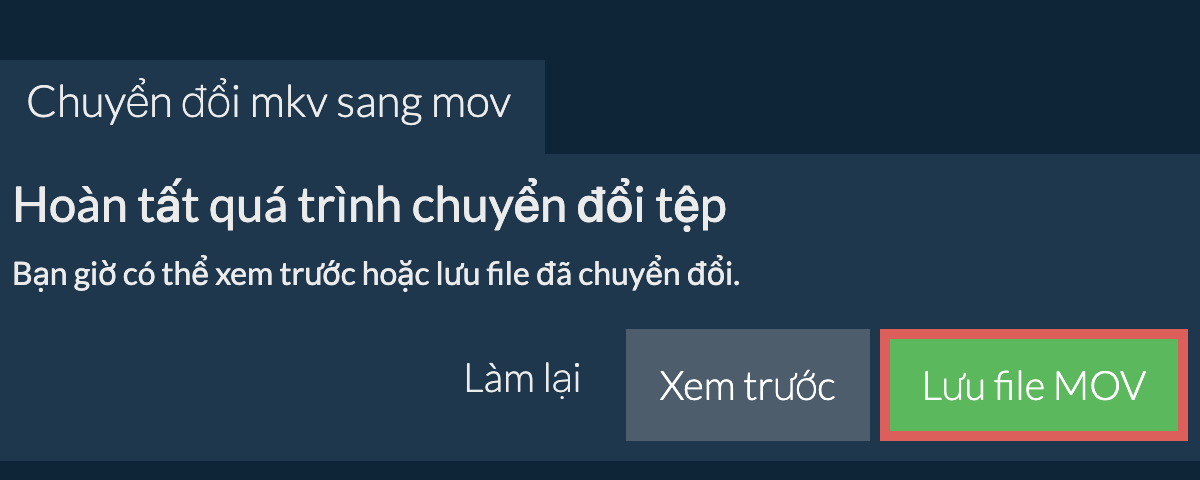 Chuyển đổi thành MOV