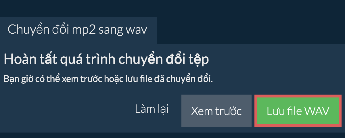 Chuyển đổi thành WAV