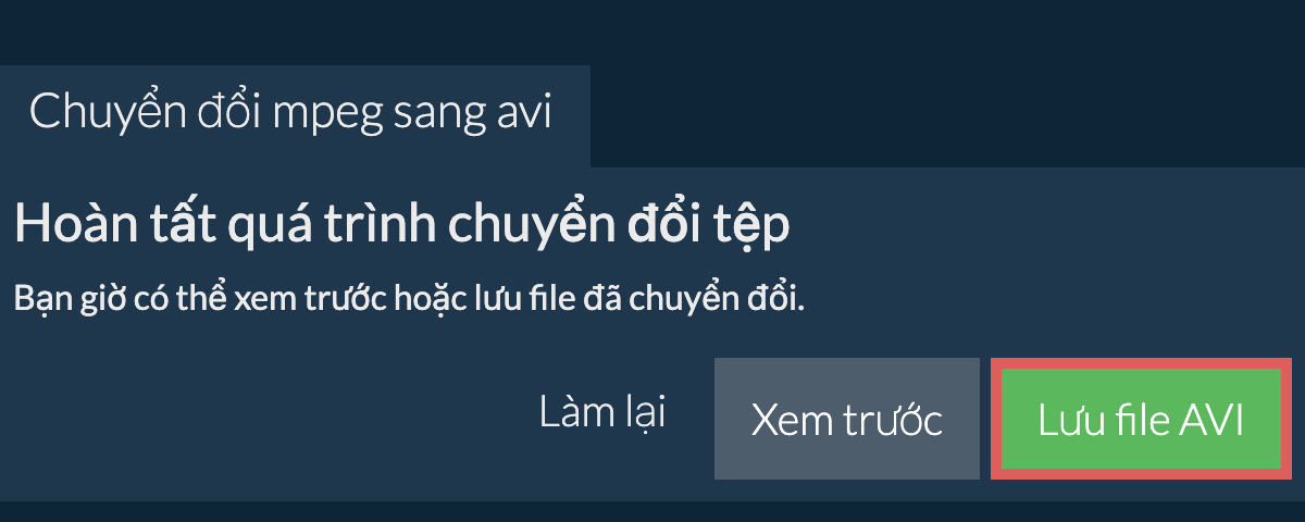 Chuyển đổi thành AVI