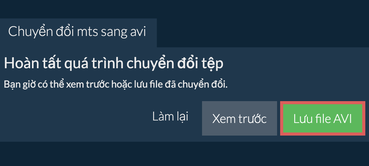 Chuyển đổi thành AVI