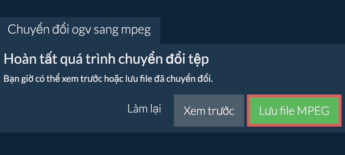 Chuyển đổi thành MPEG