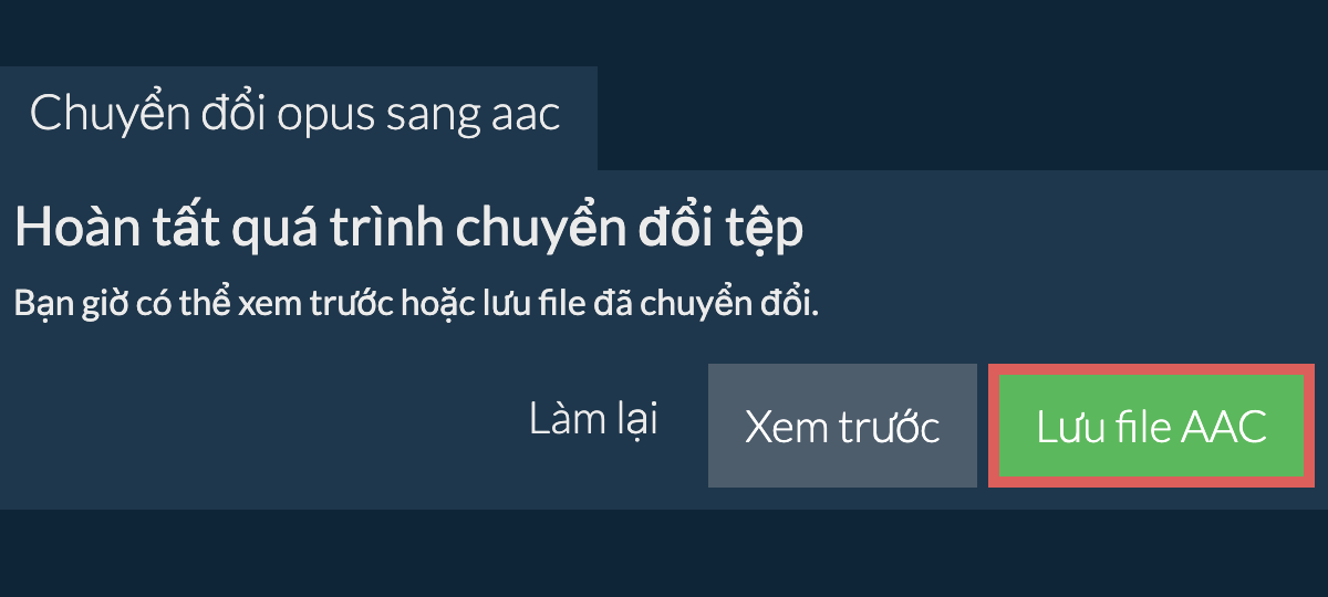 Chuyển đổi thành AAC