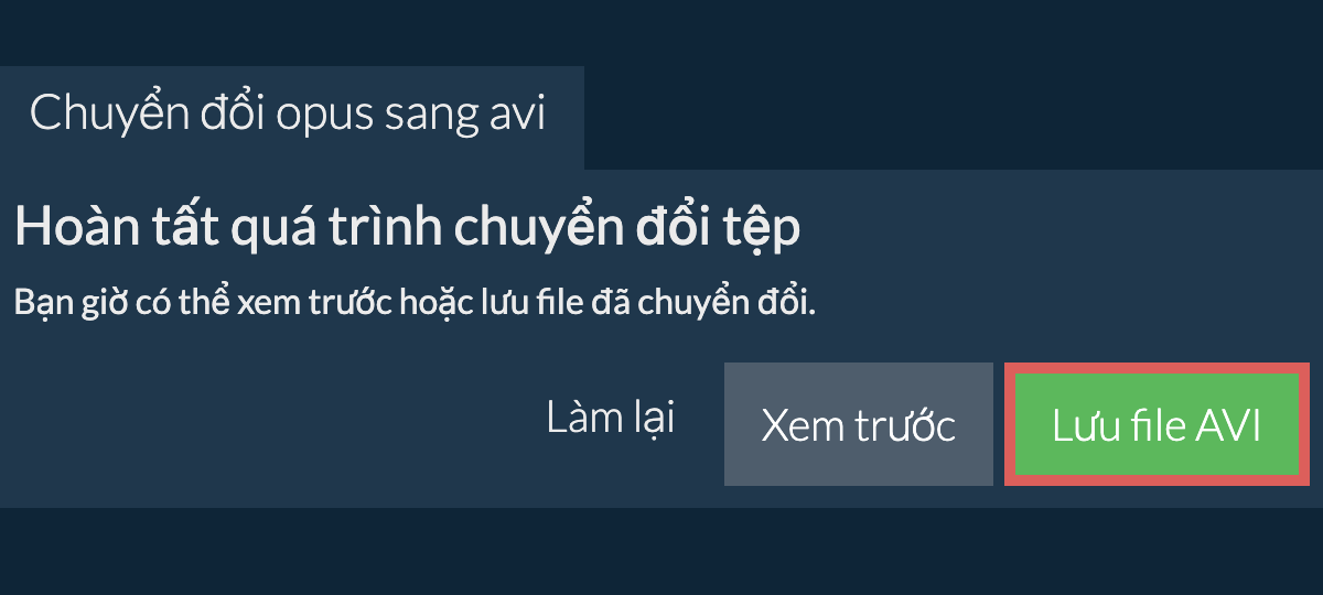 Chuyển đổi thành AVI