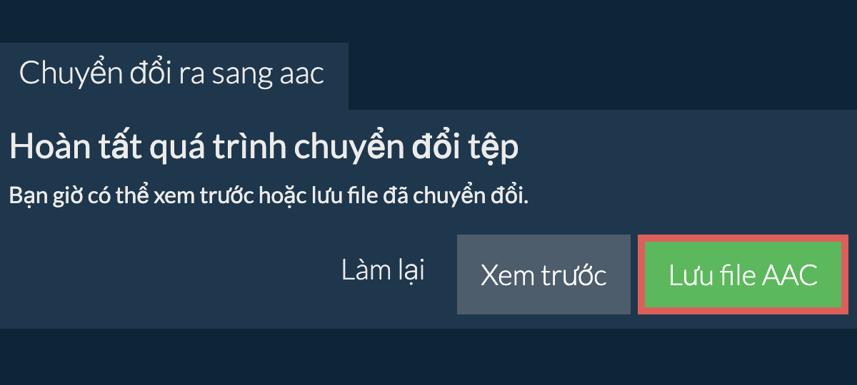 Chuyển đổi thành AAC