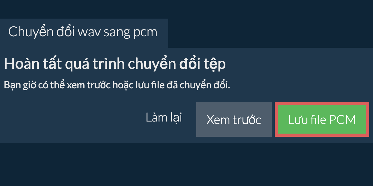 Chuyển đổi thành PCM